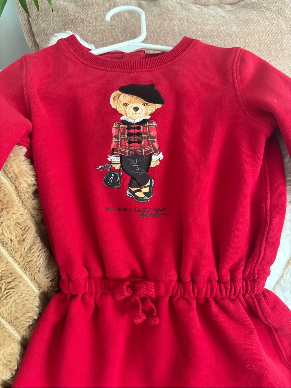 Ralph Lauren Red Infant Dress & Bloomers Set